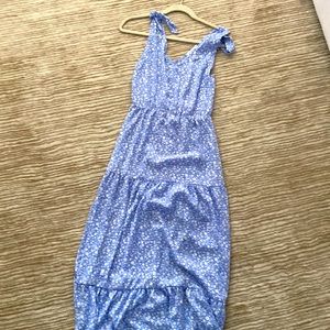 Blue print maxi summer dress